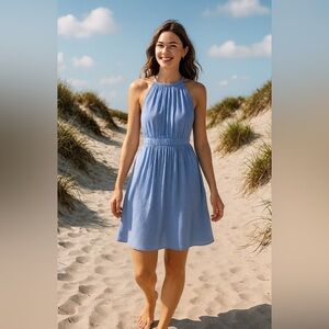 KATE SPADE Halter Bow Tie Sleeveless Mini Skater A Line Dress